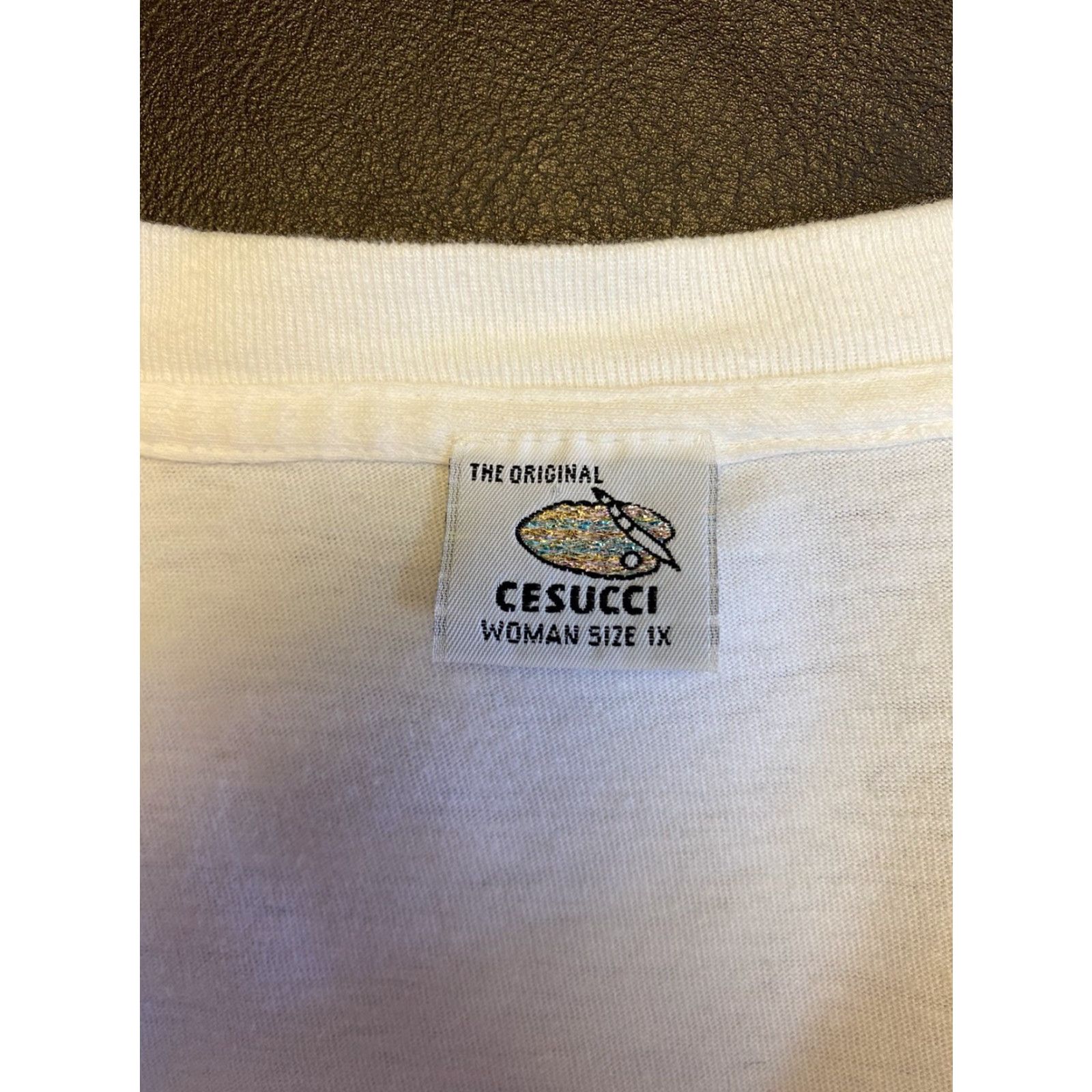 Vintage VINTAGE Cesucci Shirt 1X Plus White Lace Collar T-Shirt 1990s Womens/Casual Size XL / US 12-14 / IT 48-50 - 4 Thumbnail