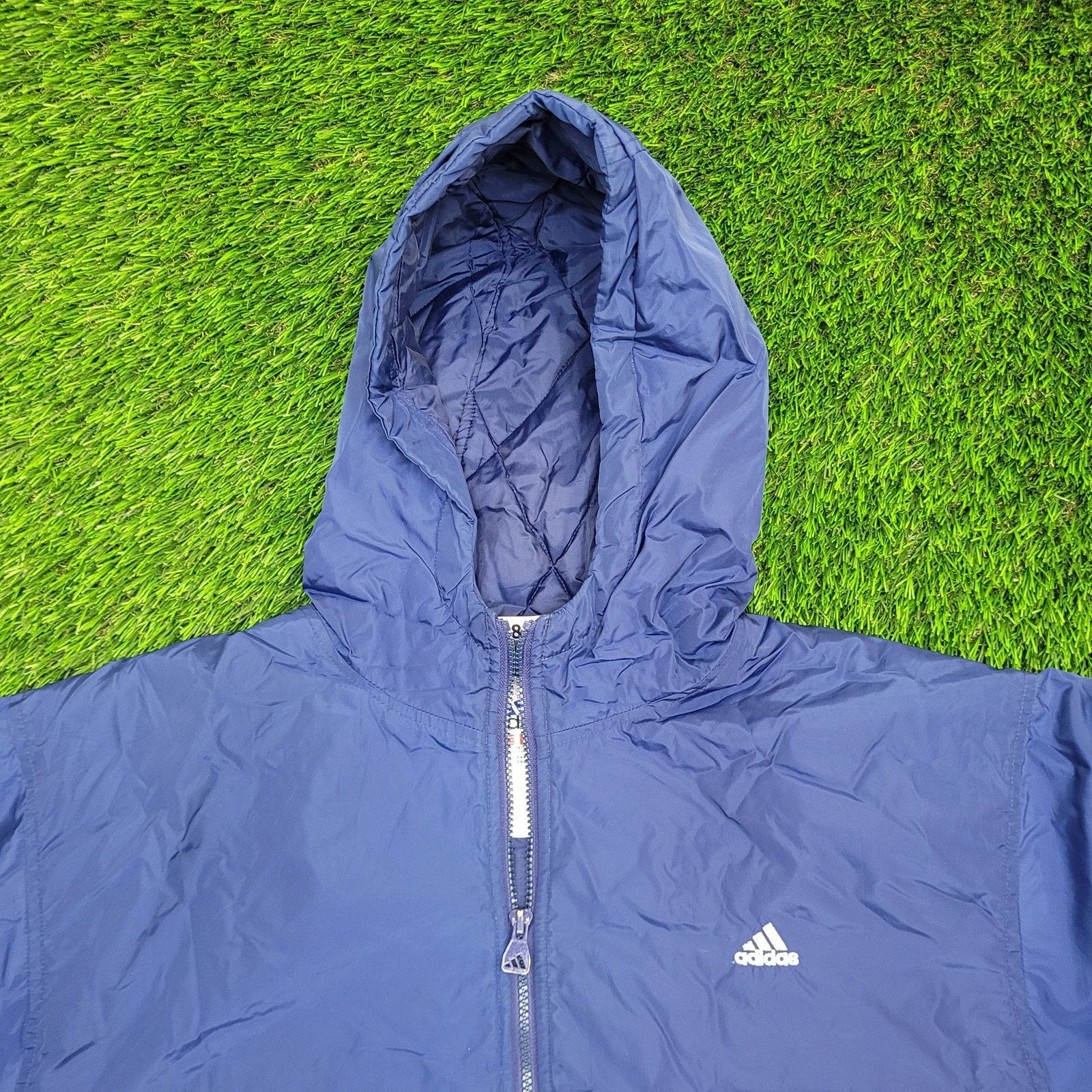 Adidas Vintage 90s ADIDAS Hooded Windbreaker Zip Jacket Large 36x27 Size US M / EU 48-50 / 2 - 2 Thumbnail