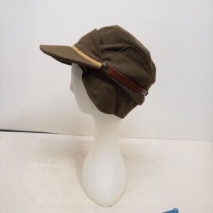 Vintage 1950s Military Cap Army Green Size ONE SIZE - 1 Thumbnail
