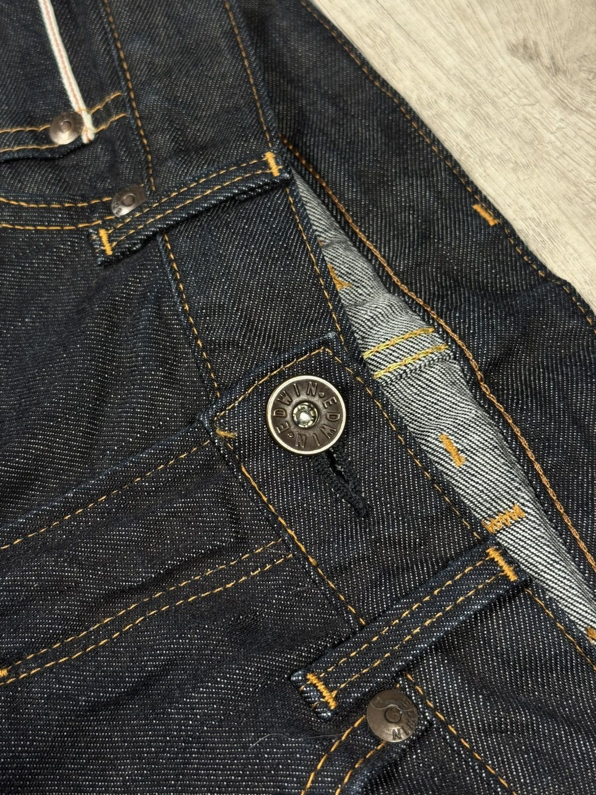 Edwin EDWIN LS555 Made In Japan Vintage Selvedge Navy Jeans Size US 30 / EU 46 - 8 Thumbnail