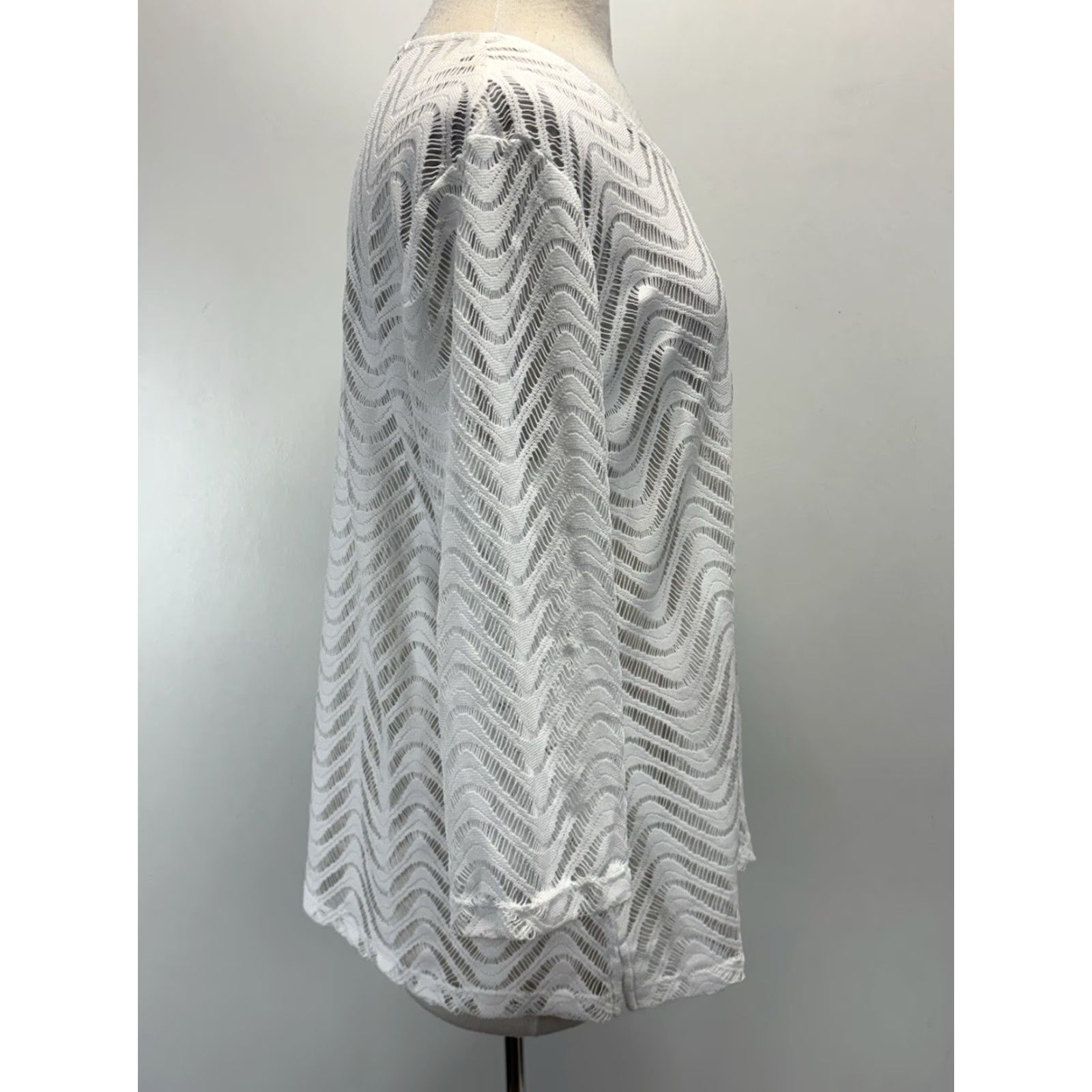 Vintage NEW Chicos Alexis Lace Top Shirt Sz 3 US X-Large White Semi Sheer Size XL / US 12-14 / IT 48-50 - 4 Thumbnail