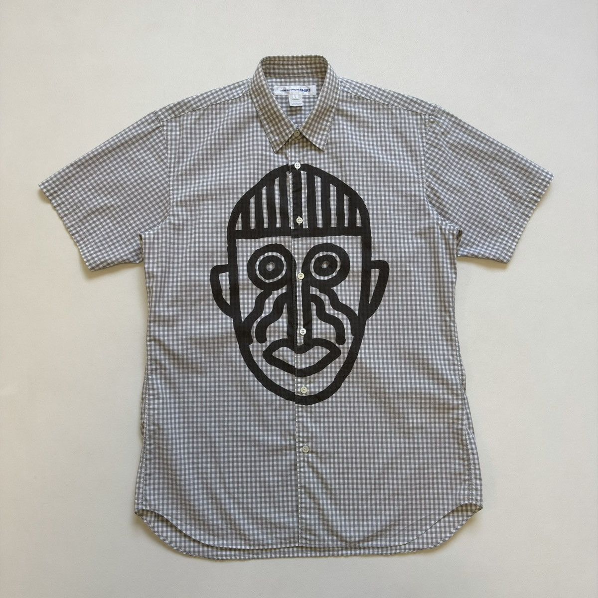 Comme des Garcons ‘Face Print’ Check Short Sleeve Shirt Size US L / EU 52-54 / 3 - 13 Thumbnail
