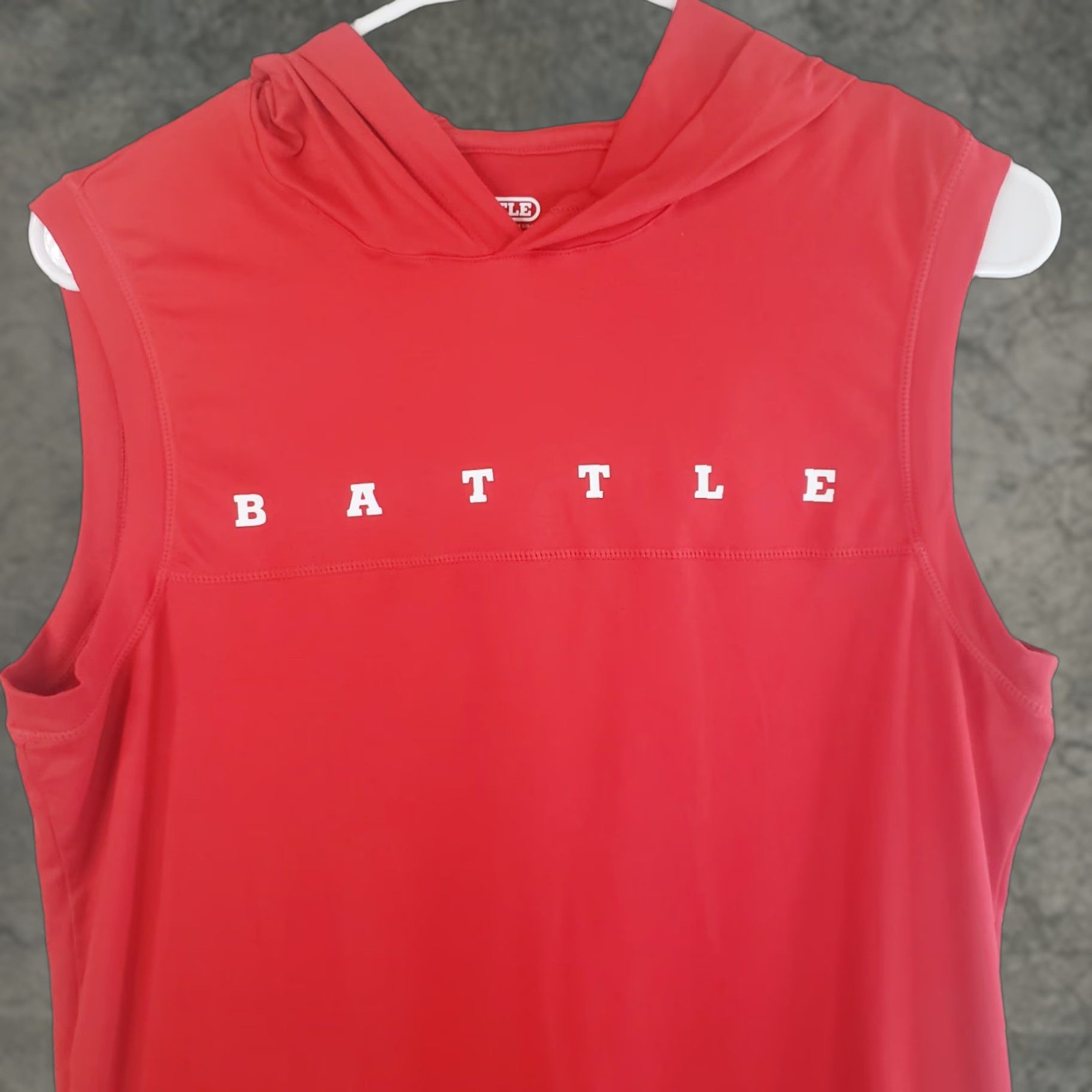 Vintage BATTLE SPORTS 7v7 Football Sleeveless Hoodie Shirt Mens Red S Size US S / EU 44-46 / 1 - 1 Thumbnail