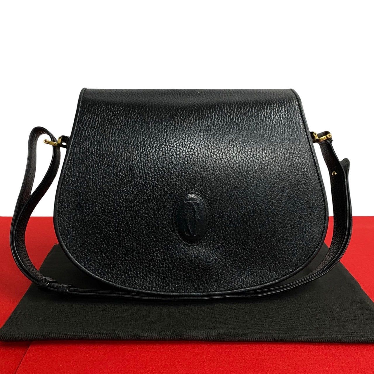 Cartier Cartier Shoulder Bag Black Leather Size ONE SIZE - 1 Thumbnail