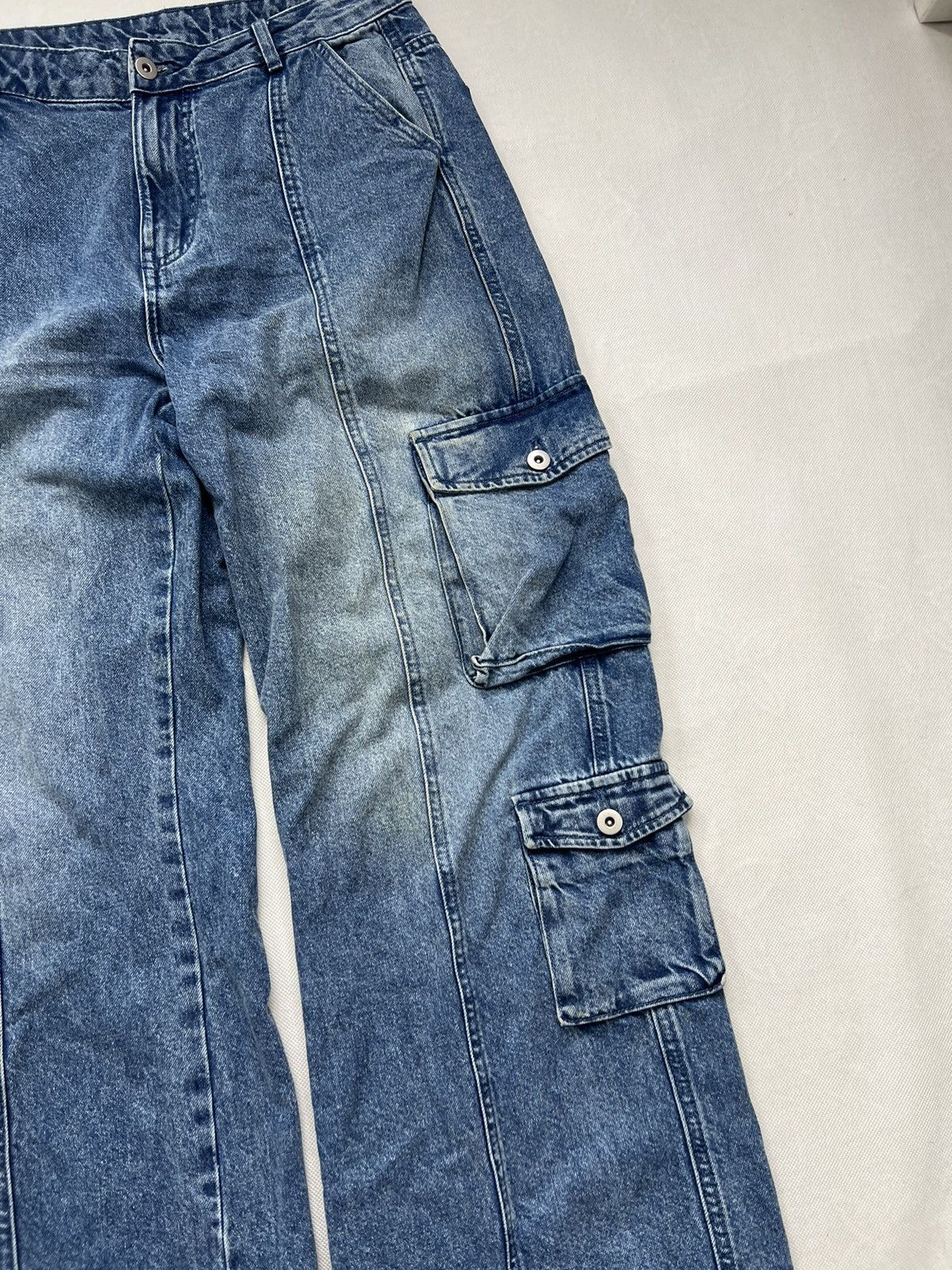 Vintage Baggy Pants Cargo Multi Pocket Denim Jeans Vintage Y2K Size US 34 / EU 50 - 2 Thumbnail