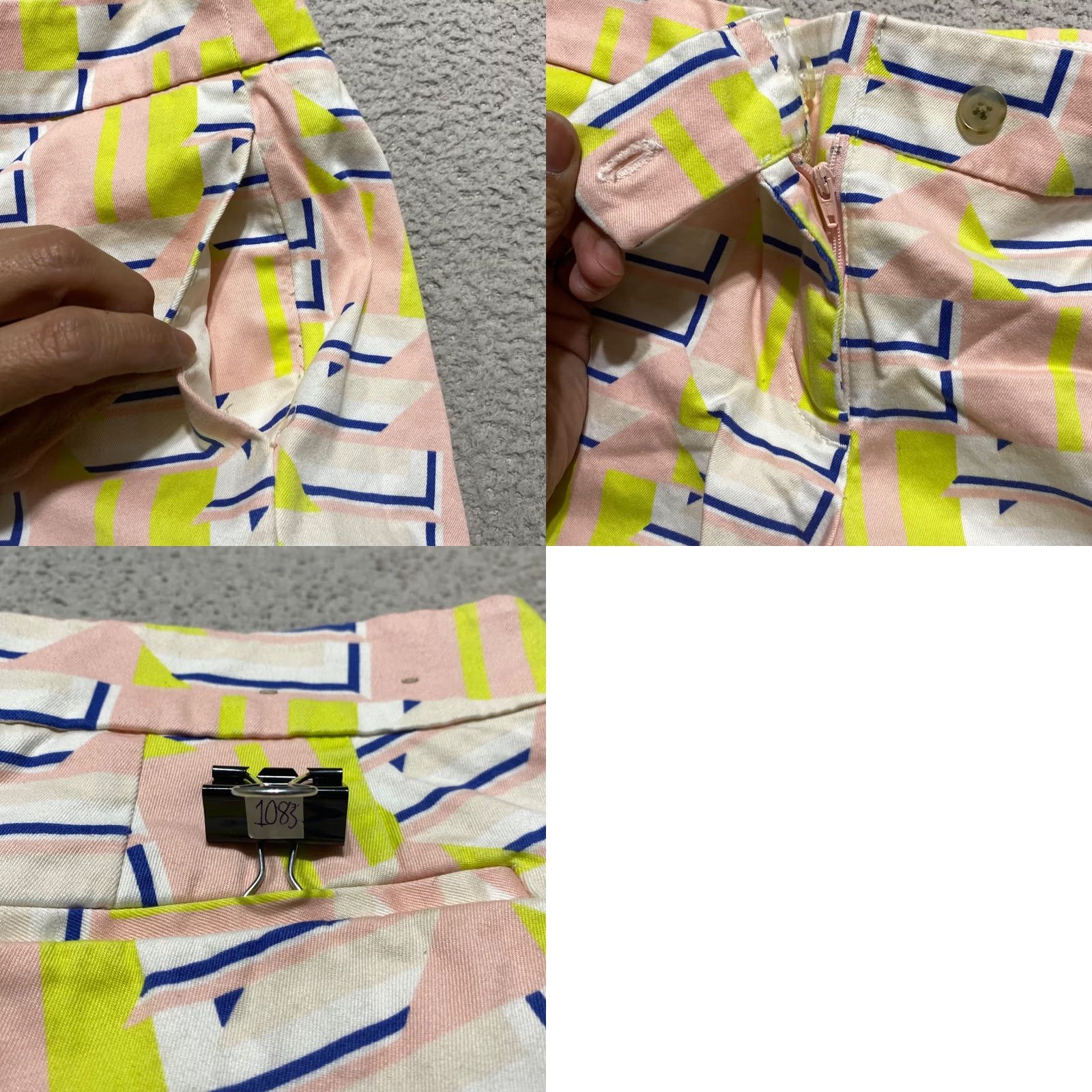 J.Crew J.CREW Multicolor Geometric Chino Shorts Womens 6 Inseam 3" Pockets Stretch Comfortable Caprise Travel Casual Summer Women Size 28" / US 6 / IT 42 - 8 Thumbnail