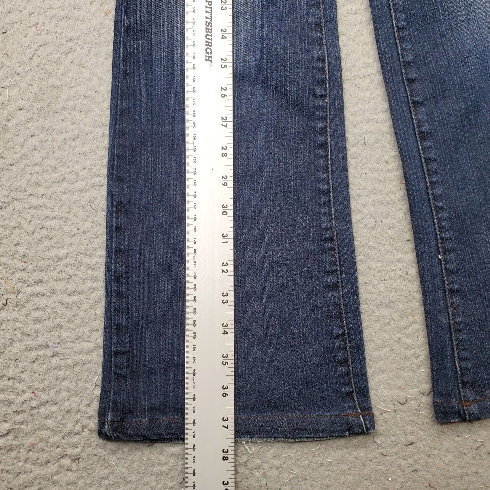 DKNY DKNY Bootcut Jeans Womens Size 4 Blue Denim Stretch Regular Fit Boho Faded Whiskered - 30 In Waist 37.5 In Outseam Size 27" / US 4 / IT 40 - 3 Thumbnail