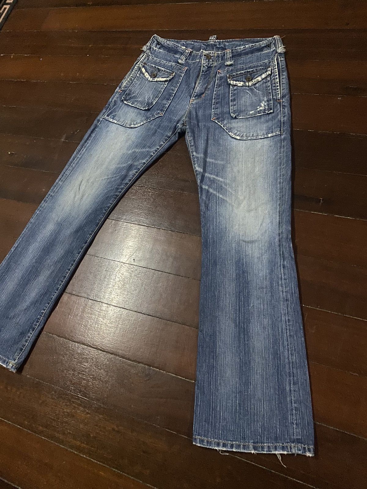 Le Grande Bleu (L.G.B.) AMAZING 🔥🔥 EDWIN MULTI POCKET BUSH CARGO BOOT CUT WIDE LEG Size US 36 / EU 52 - 3 Thumbnail