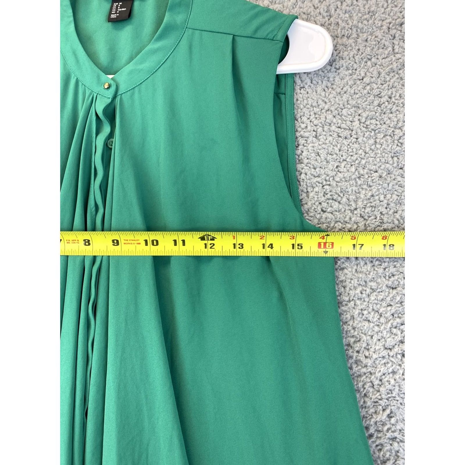 H&M H&M Women's Blouse Shirt Green Sleeveless Tank Knit Round Neck Casual Loose Regular Size 8 Everyday Top Boys Girls Mens Womens Size M / US 6-8 / IT 42-44 - 4 Thumbnail