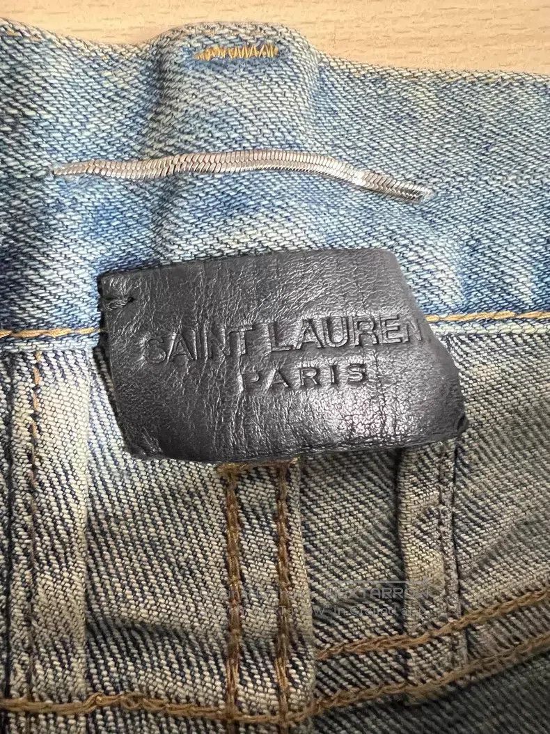 Saint Laurent Paris Saint Laurent Paris Blue Ripped Washed Denim Jeans i Size US 33 - 3 Thumbnail