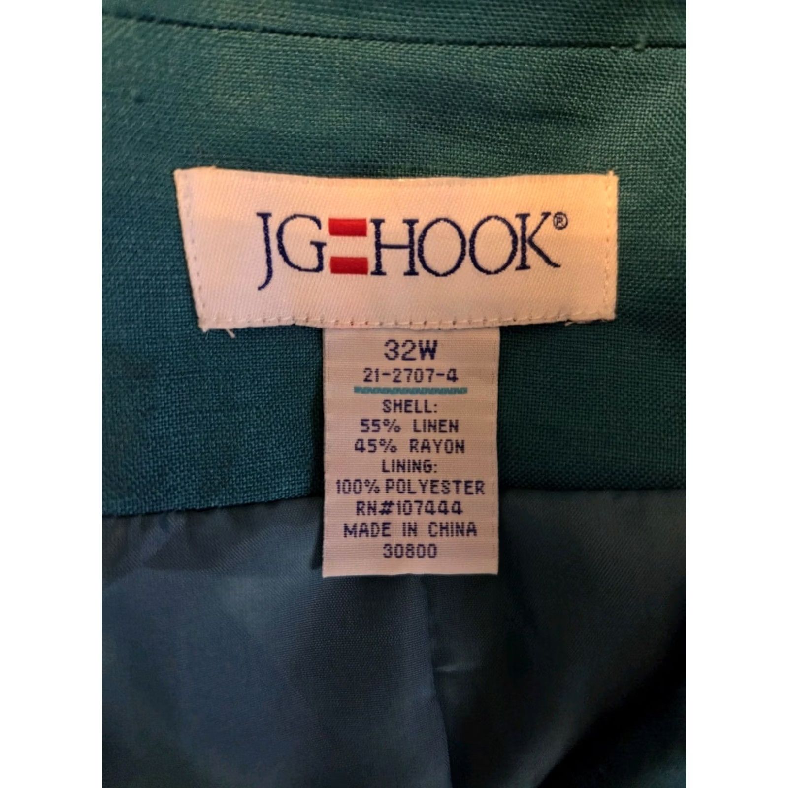 Vintage VINTAGE JG Hook Blazer Jacket Teal Linen Blend 32W Plus | Women Blazer, Long Sleeve, Solid Blue, Plus Size, Dry Clean Only, 80s-90s (If applicable) Size XXS / US 00 / IT 34 - 7 Thumbnail