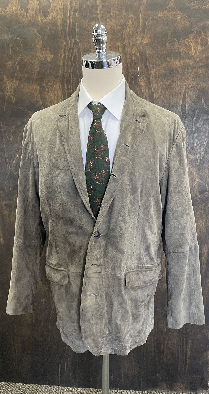 John Varvatos Butter Soft Goat Suede Jacket Size 46R - 3 Thumbnail
