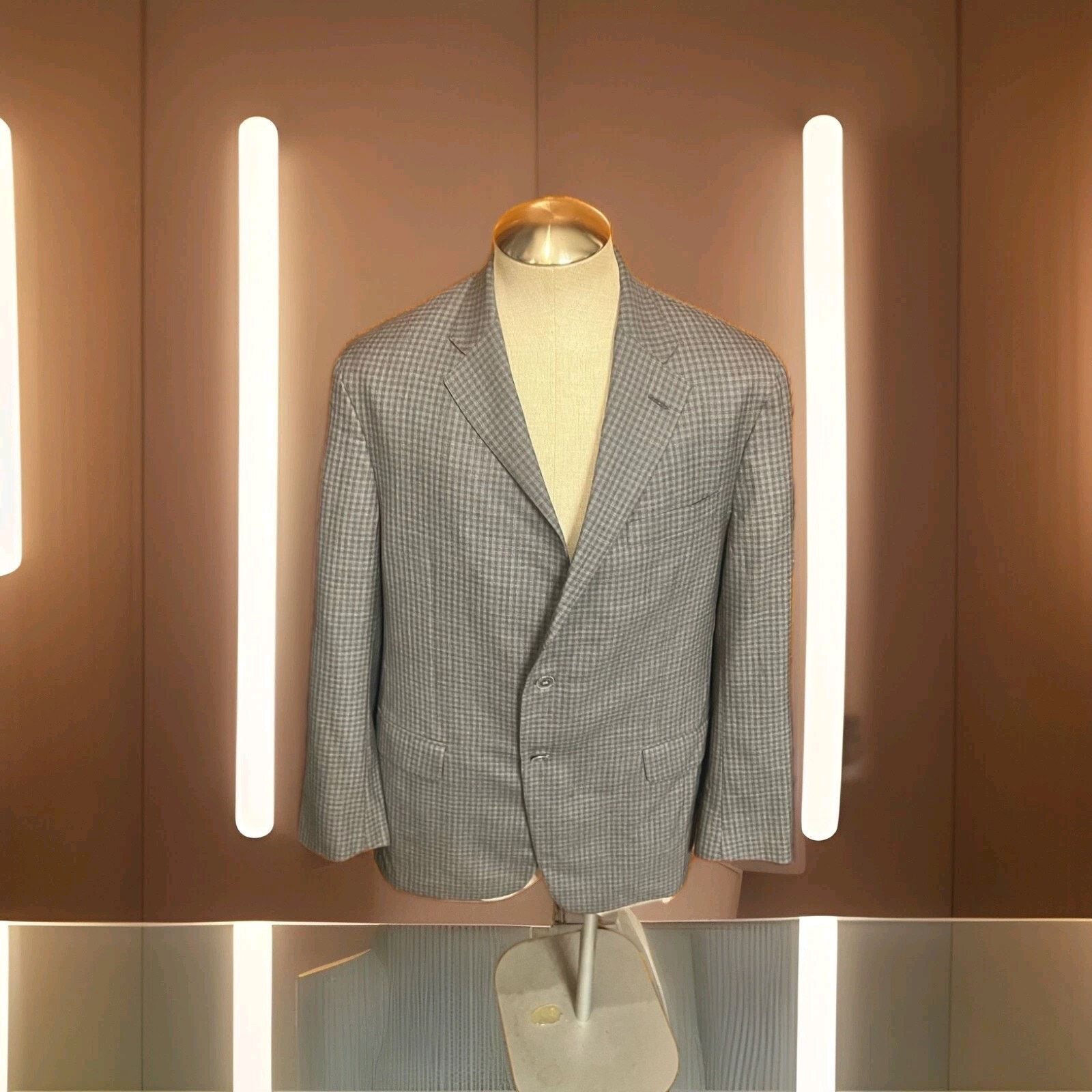 Hickey Freeman Hickey Freeman Gray 100% Worsted Wool Sport Coat Size 44R Size 44R - 1 Thumbnail