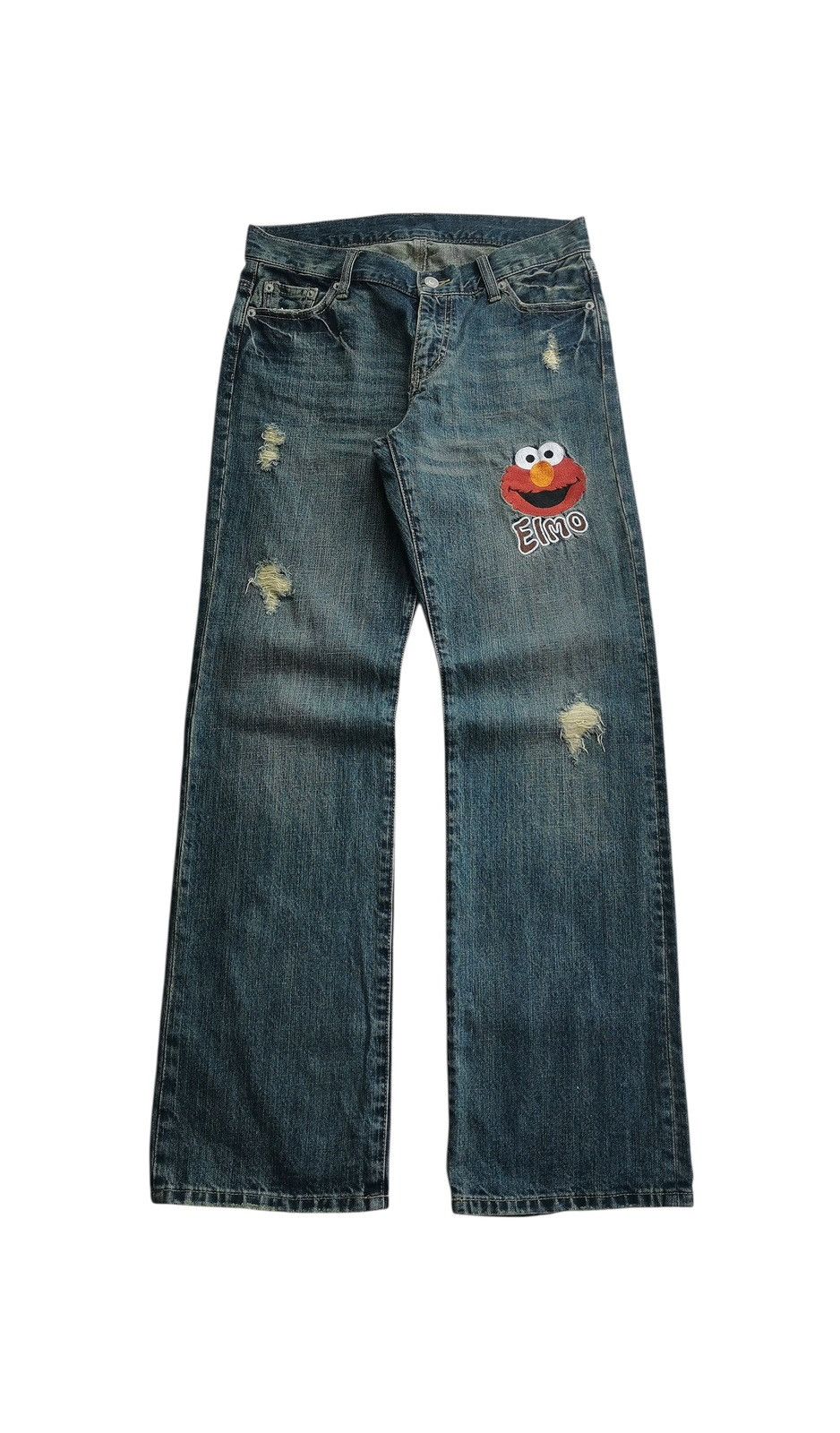Anime Vintage 2000s Sesame Street Elmo Jeans Size US 30 / EU 46 - 2 Thumbnail