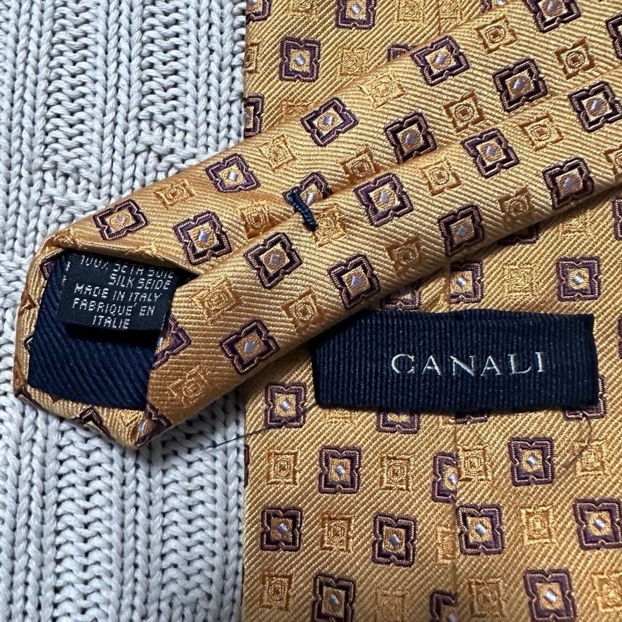 Canali Canali yellow square geometric silk tie Size ONE SIZE - 3 Thumbnail