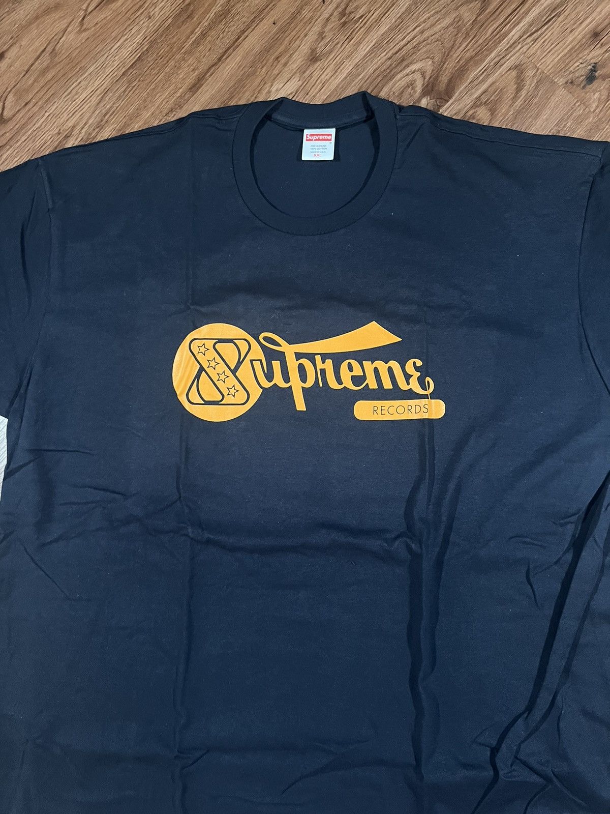 image of Hype x Supreme Records Tee in Navy, Men's (Size 2XL)