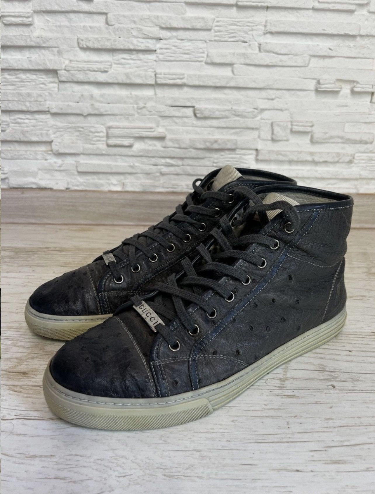 Gucci Gucci Ostrich leather high top sneakers 9,5 Size US 9.5 / EU 42-43 - 5 Thumbnail
