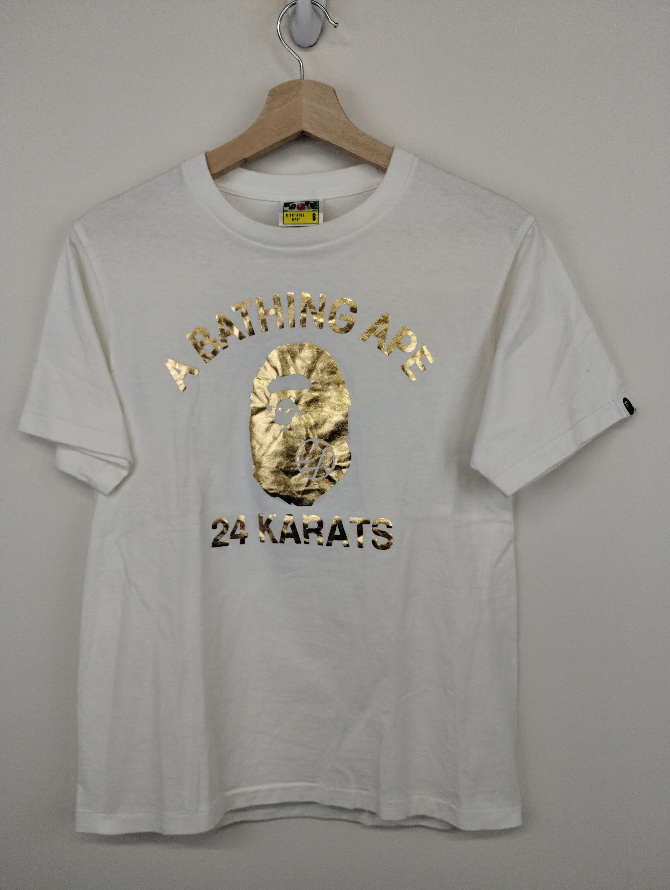 Bape Bape 24 Karats Tee gold print | Grailed