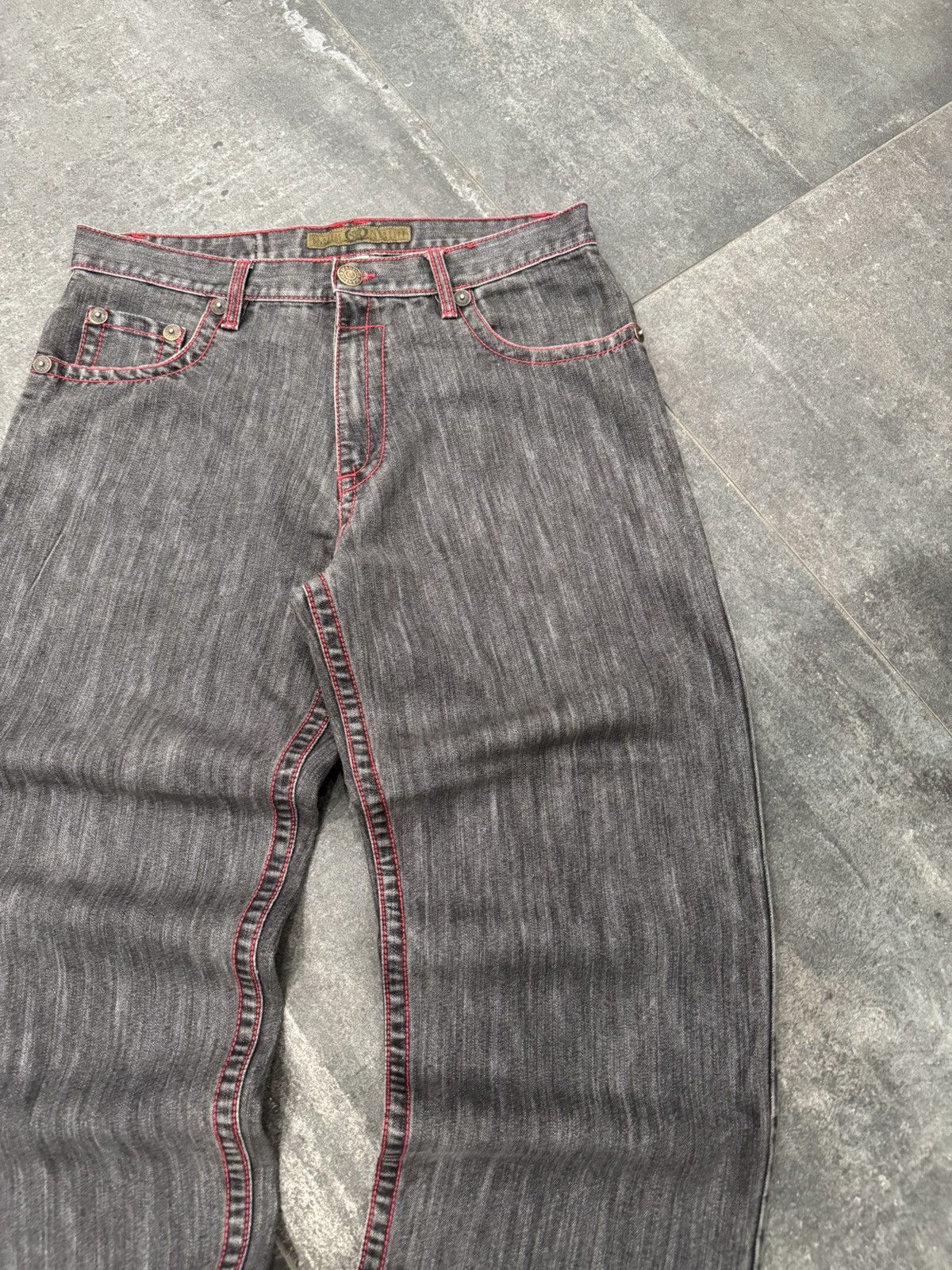 Southpole Vintage Y2K Design Lab Premium Black & Red Denim Pants 34x30 Size US 34 / EU 50 - 5 Thumbnail