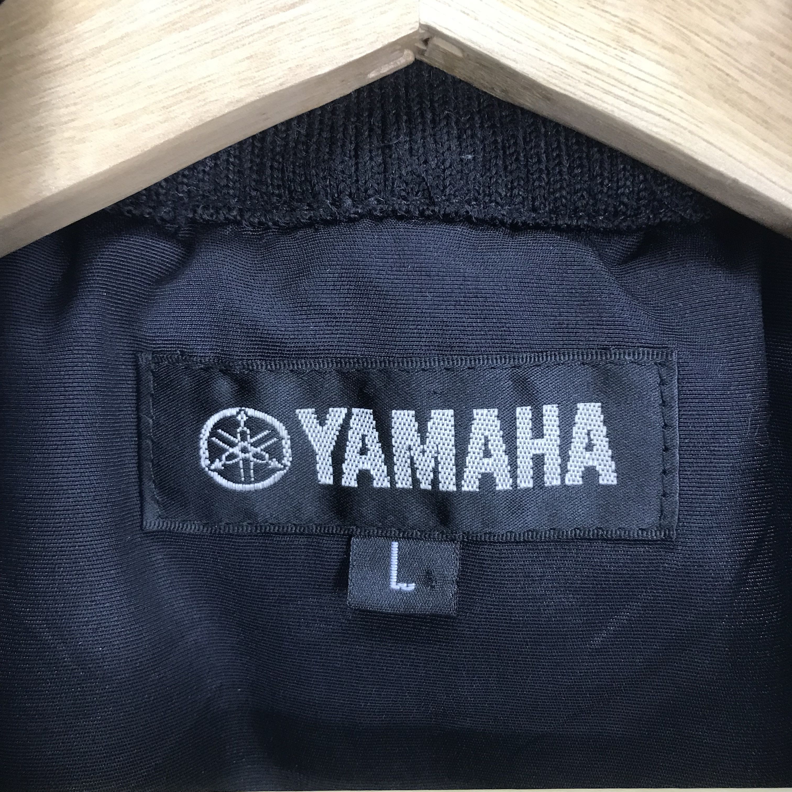 Vintage Vintage 90's Yamaha Motorsport Bomber Jacket Wool Black Size US L / EU 52-54 / 3 - 12 Thumbnail