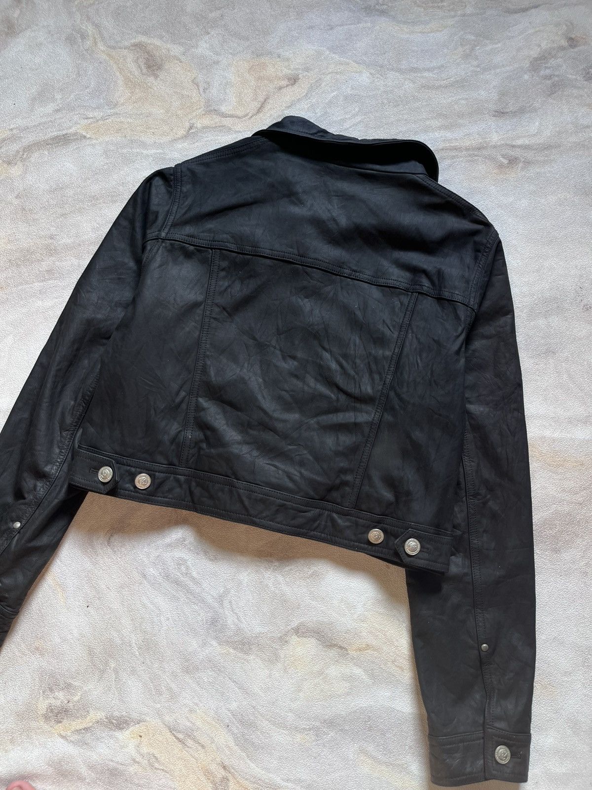 Japanese Brand Type 1 Cropped Leather Jacket By REAC Size XS / US 0-2 / IT 36-38 - 4 Thumbnail