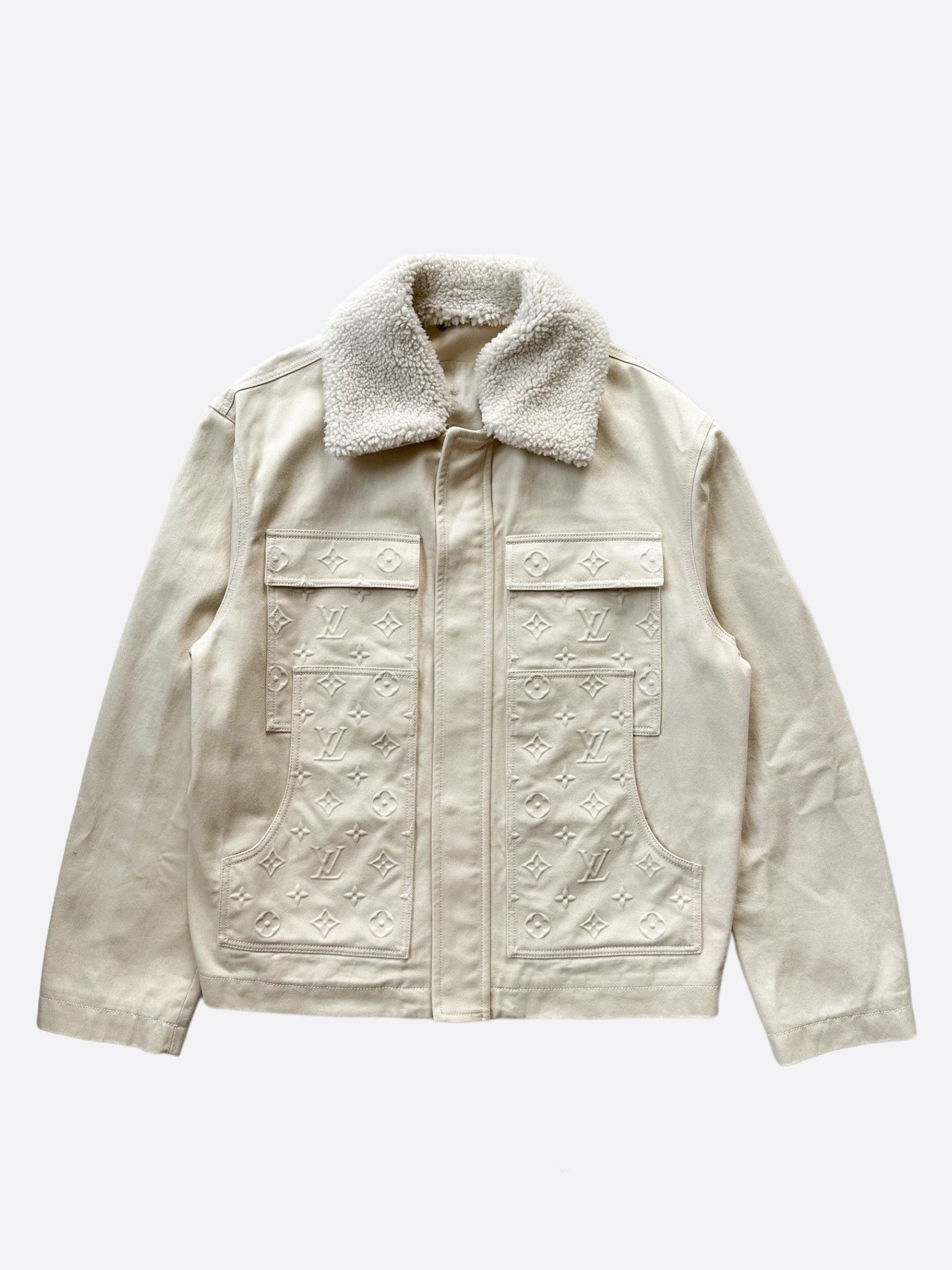 Louis Vuitton Louis Vuitton Beige Monogram Workwear Sherpa Jacket Size US XXL / EU 58 / 5 - 1 Thumbnail