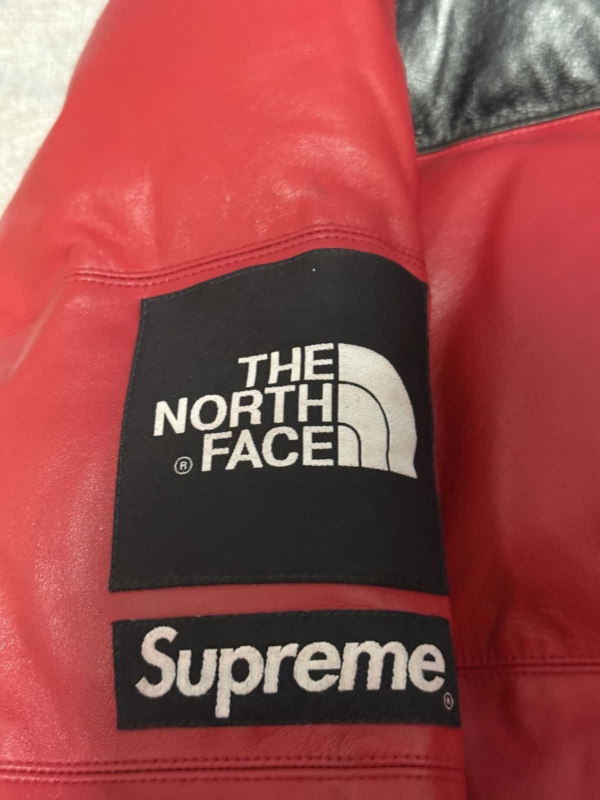 Supreme × The North Face Supreme tnf the north face leather nuptse jacket red Size US XL / EU 56 / 4 - 3 Thumbnail
