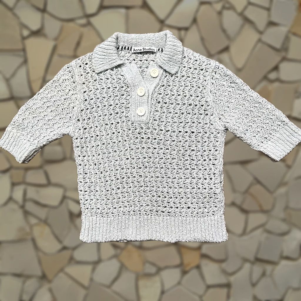 Acne Studios Acne Studios Polo Shirt Adult S Blue Crop Crochet