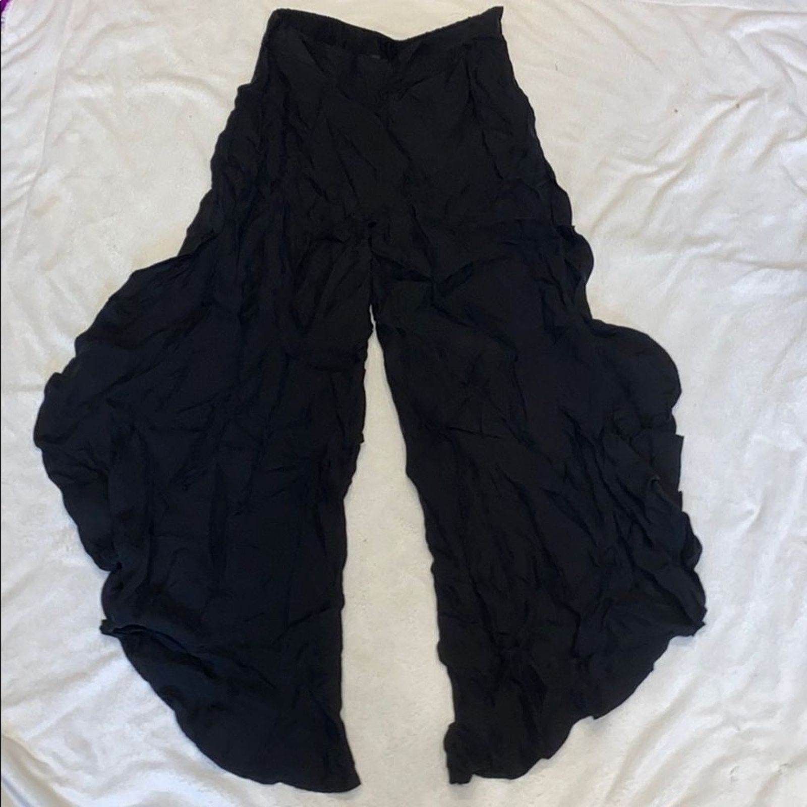 Other 1.state Black Ruffle Side Pants | Sz S Size 27" / US 4 / IT 40 - 2 Thumbnail