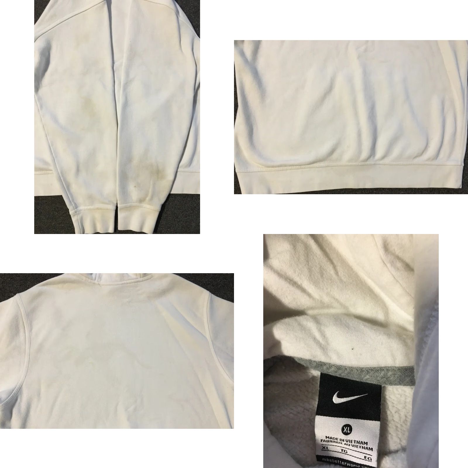 Nike VINTAGE Nike Center Swoosh Faded Distressed Hoodie XL Men White 90s Grunge Skate Travis Scott Sportswear Pullover Hoodie Size US XL / EU 56 / 4 - 8 Thumbnail