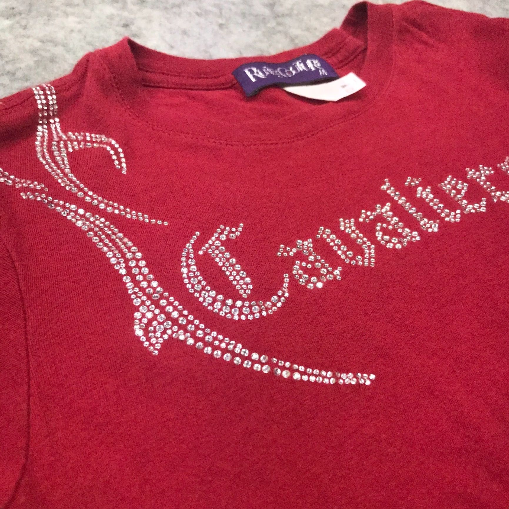 Vintage Rubee Couture Cleveland Cavaliers Blinged Embellished Rhinestones Womens T-Shirt Shirt Red Medium Size M / US 6-8 / IT 42-44 - 3 Thumbnail
