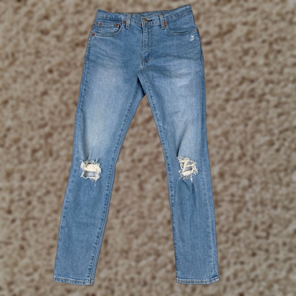 Levi's Levi's Jeans Men 29 Blue Denim Cotton 512 5-Pocket Regular Jeans Distressed Stretch Vintage No Size US 29 - 1 Thumbnail