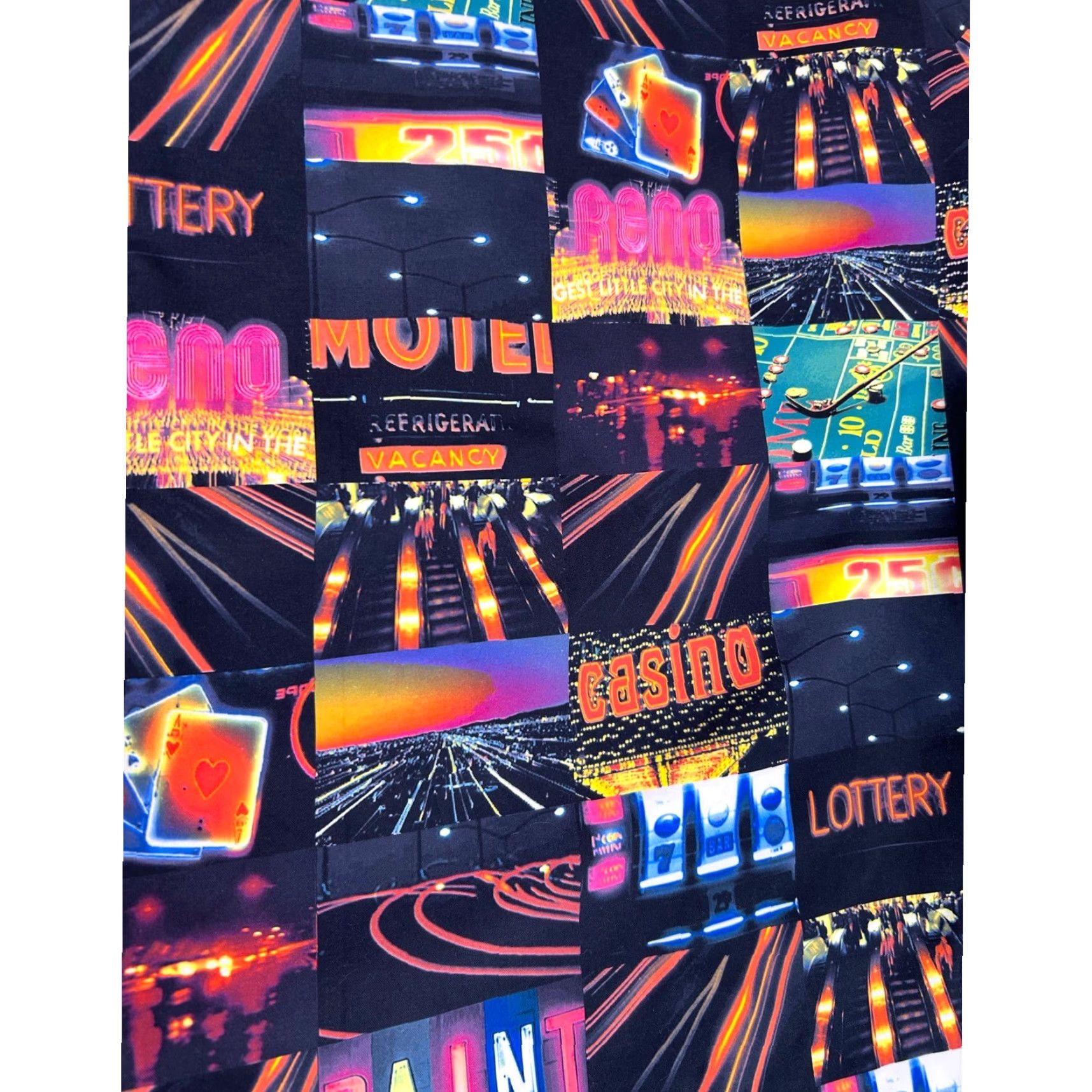 Rails Third Rail Short Sleeve Button-Up Mens Black Casino Neon Graphic Print XL Button-Down Shirt Size US 36 / EU 52 - 4 Thumbnail