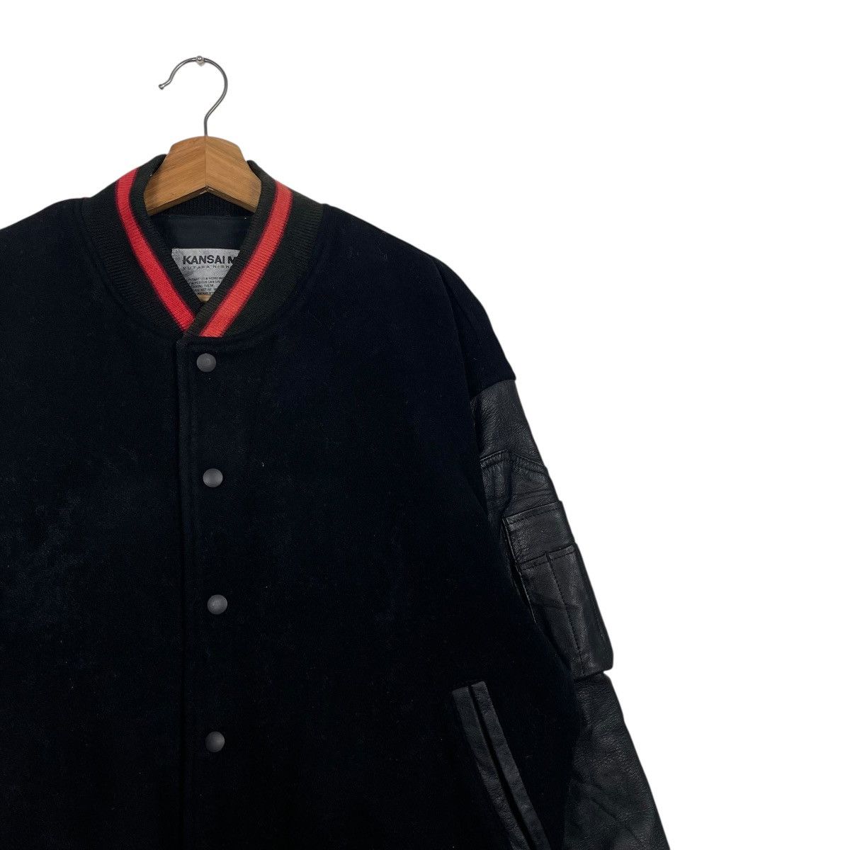 Kansai Yamamoto Vtg Kansai Man Yutaka Nishimura Leather Varsity Jacket Size US M / EU 48-50 / 2 - 7 Thumbnail