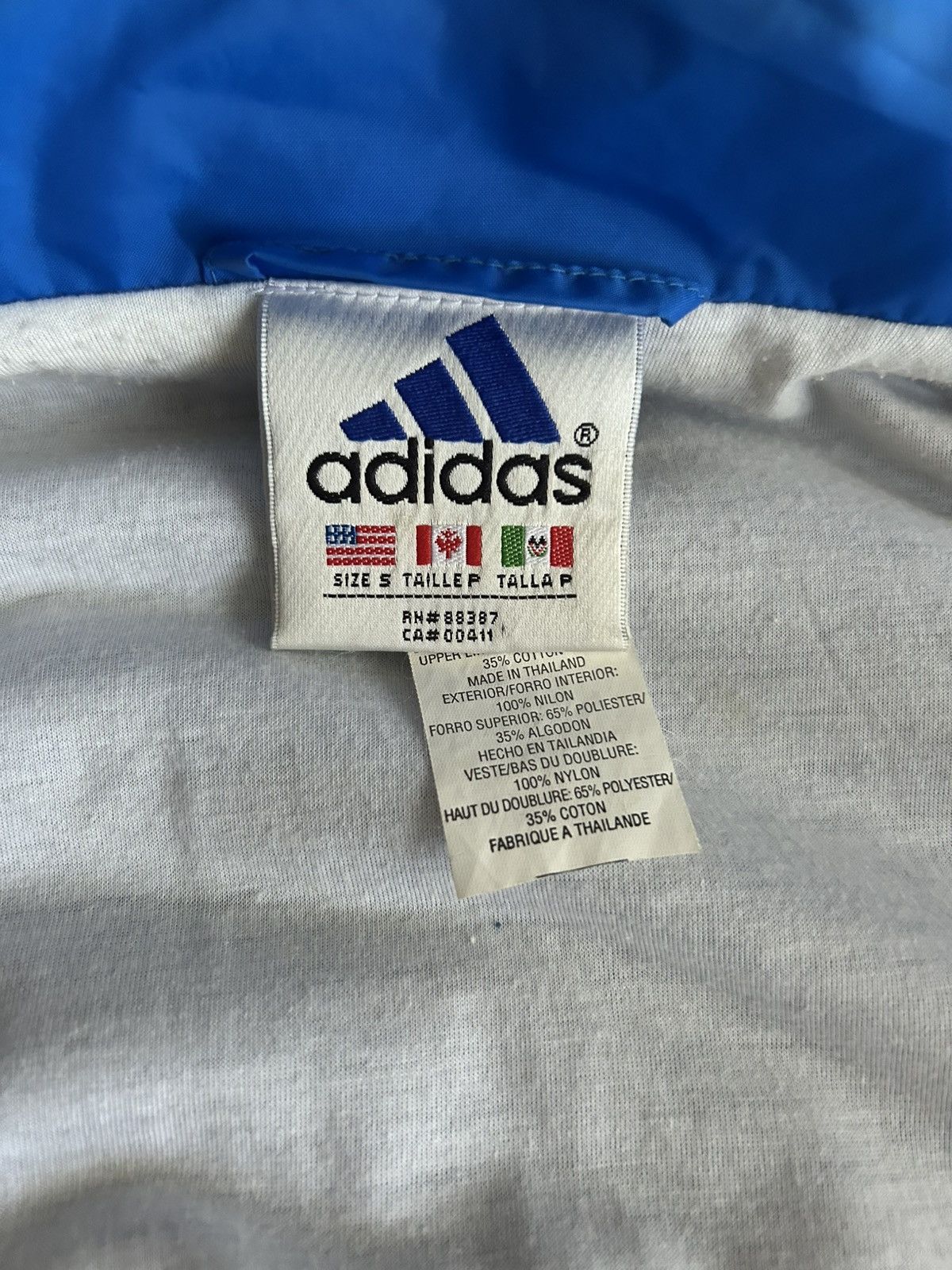 Adidas Vintage 90s Adidas Nylon Track Jacket S (Fits M) Blue Retro Size US S / EU 44-46 / 1 - 7 Thumbnail