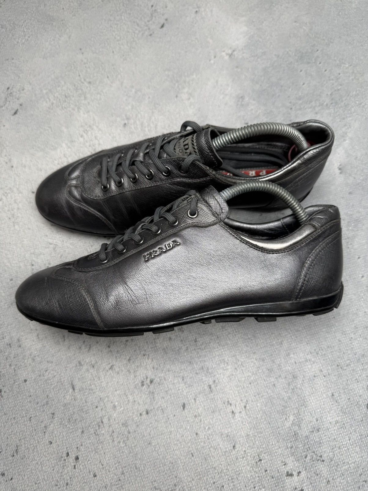 Prada Vintage Prada Saffiano Leather Low Top Sneakers Rare 00s y2k Size US 8 / IT 38 - 3 Thumbnail