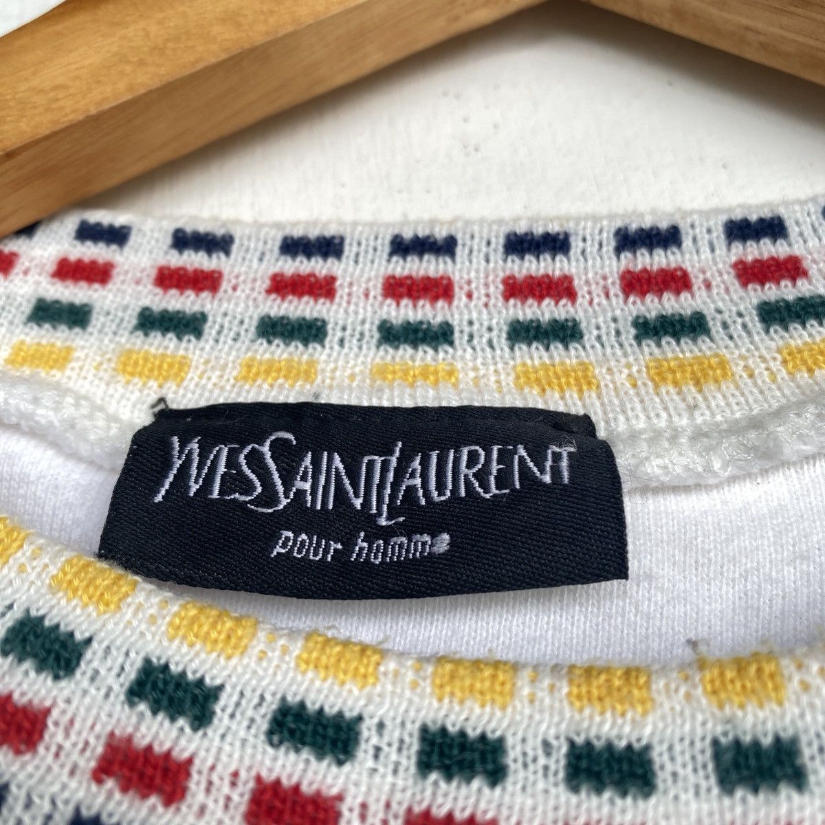Yves Saint Laurent Vintage YSL Big Logo Spellout Embroidery Crewneck Size US L / EU 52-54 / 3 - 7 Thumbnail