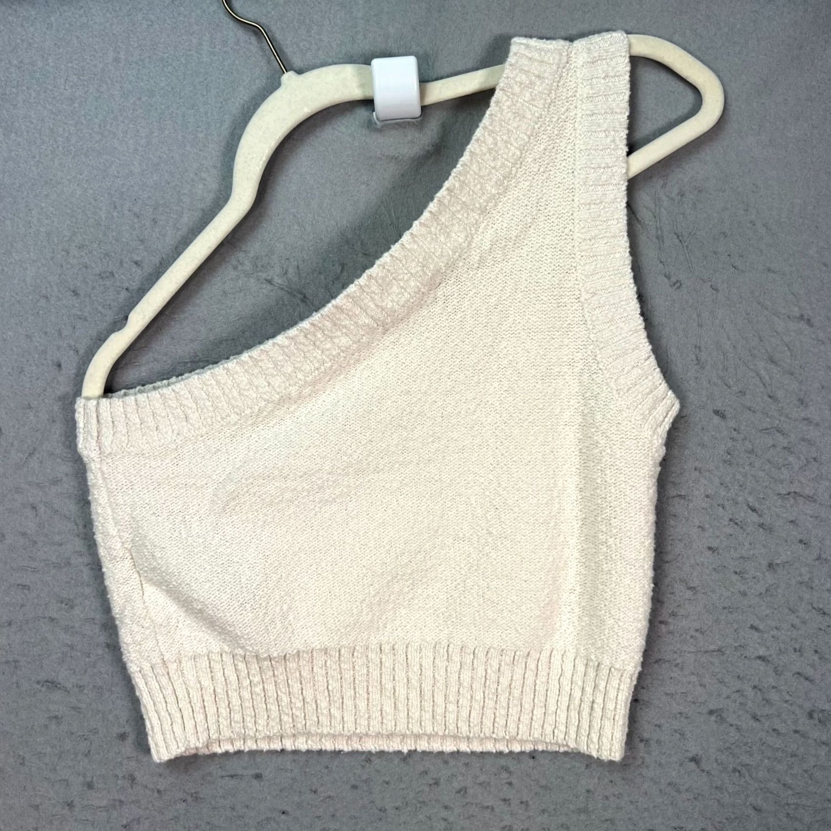 Madewell Madewell Tank Cropped One-Shoulder Knit Ivory Womens Size M Size M / US 6-8 / IT 42-44 - 2 Thumbnail