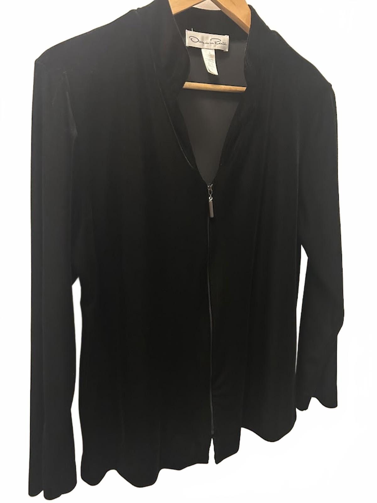 Oscar De La Renta Vintage Black Velour Oscar De La Renta zip jacket small Size S / US 4 / IT 40 - 5 Thumbnail