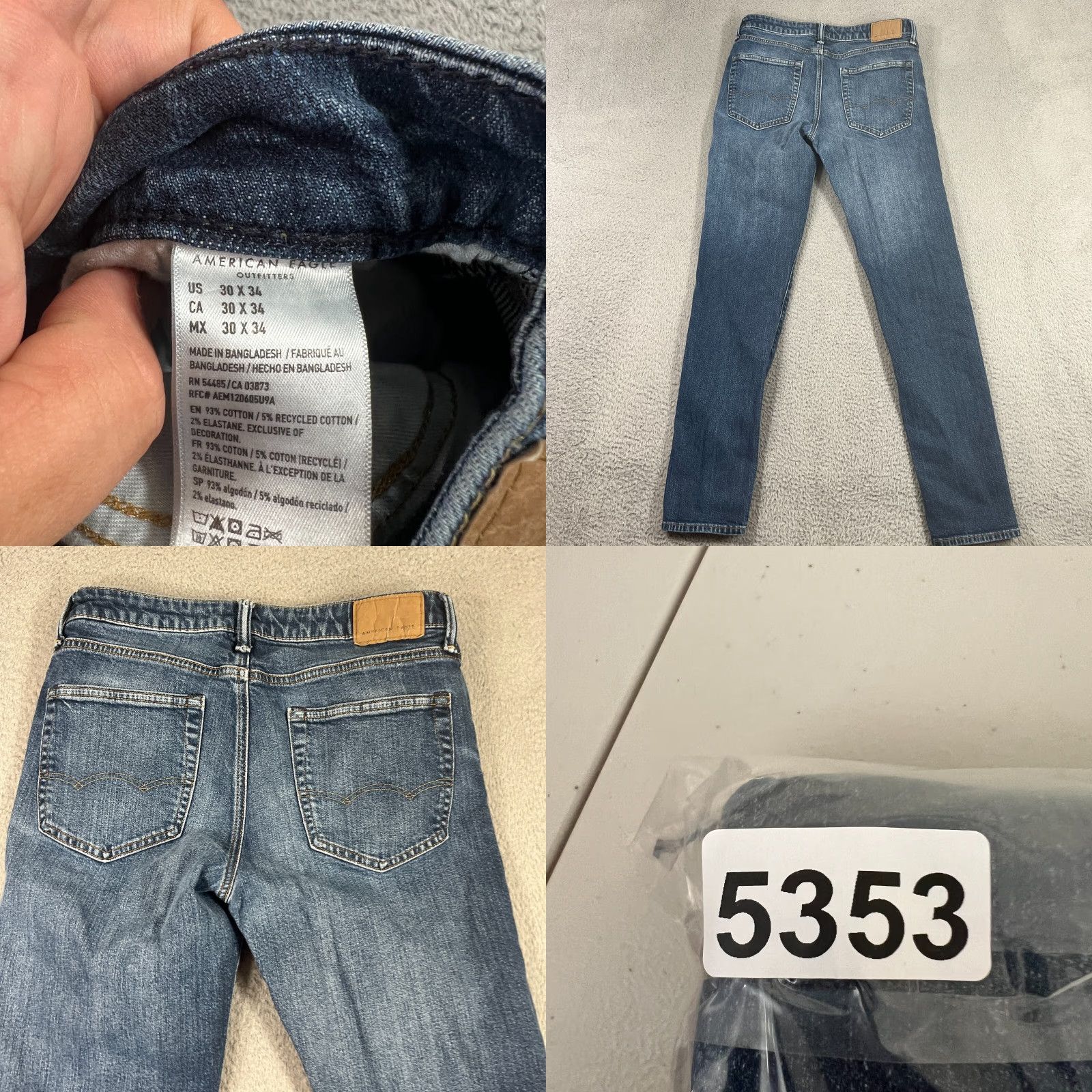 American Eagle Outfitters VINTAGE American Eagle Jeans Men's 30x31 Slim Skinny Denim Medium Wash Casual Pants Mens Size US 30 / EU 46 - 8 Thumbnail