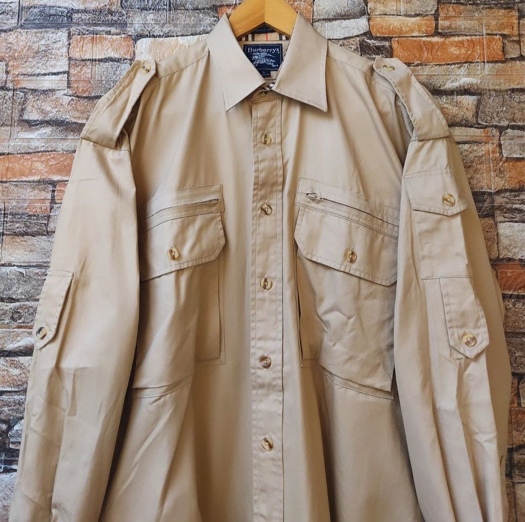 Burberry Vtg Burberry Work Shirt Long Sleeve Size US L / EU 52-54 / 3 - 4 Thumbnail