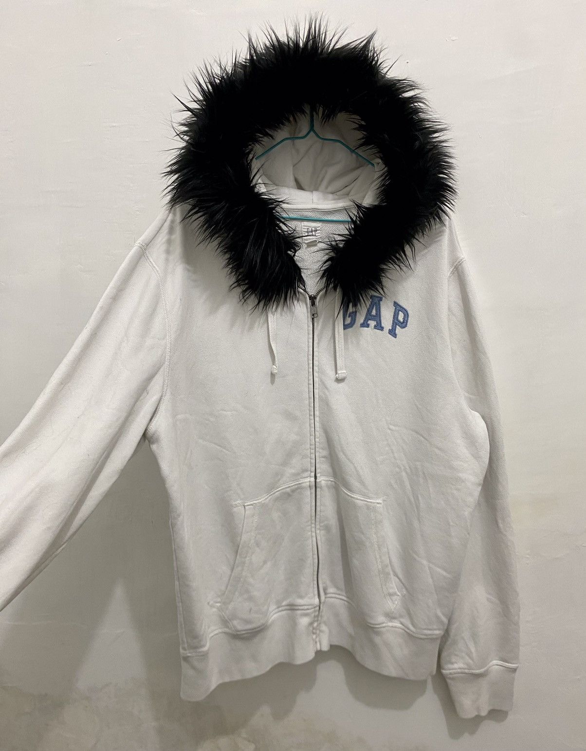 Gap 💥Big Flag💥GAP Fur Zipper Hoodie Size US L / EU 52-54 / 3 - 11 Thumbnail