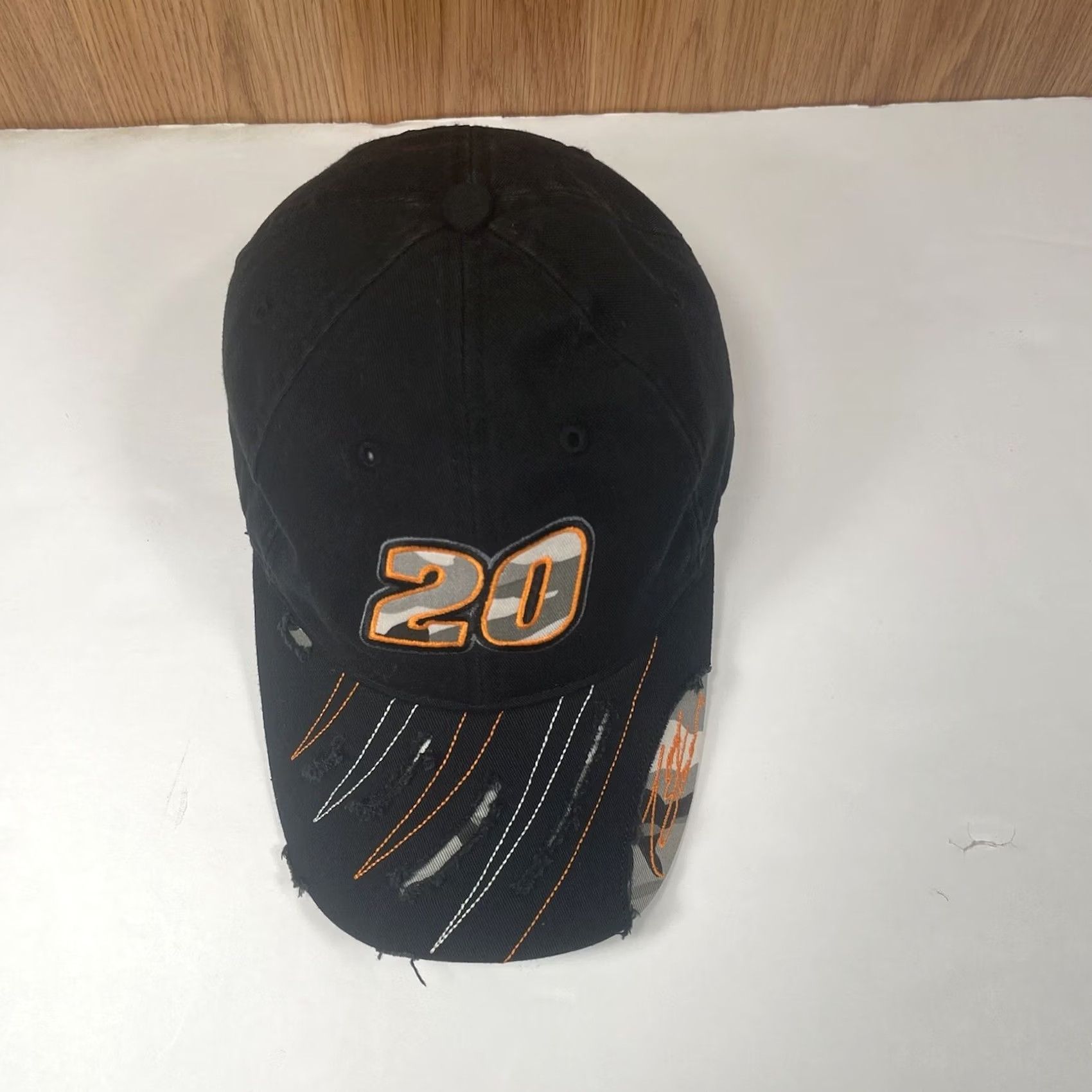 Chase Authentics Chase Authentics NASCAR #20 Joe Gibbs Racing Adult Adjustable StrapBack Hat Cap Black Baseball Cap Mens Cap Size ONE SIZE - 2 Thumbnail