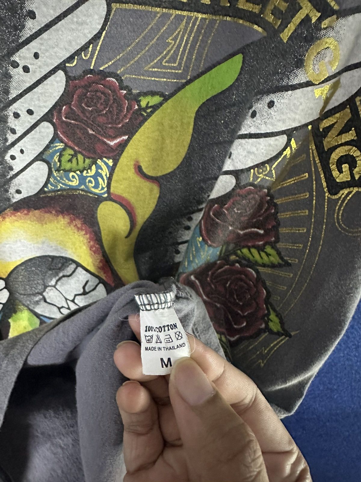 Japanese Brand Y2K Japanese Big Skull AOP Washed Tshirt Size US M / EU 48-50 / 2 - 13 Thumbnail