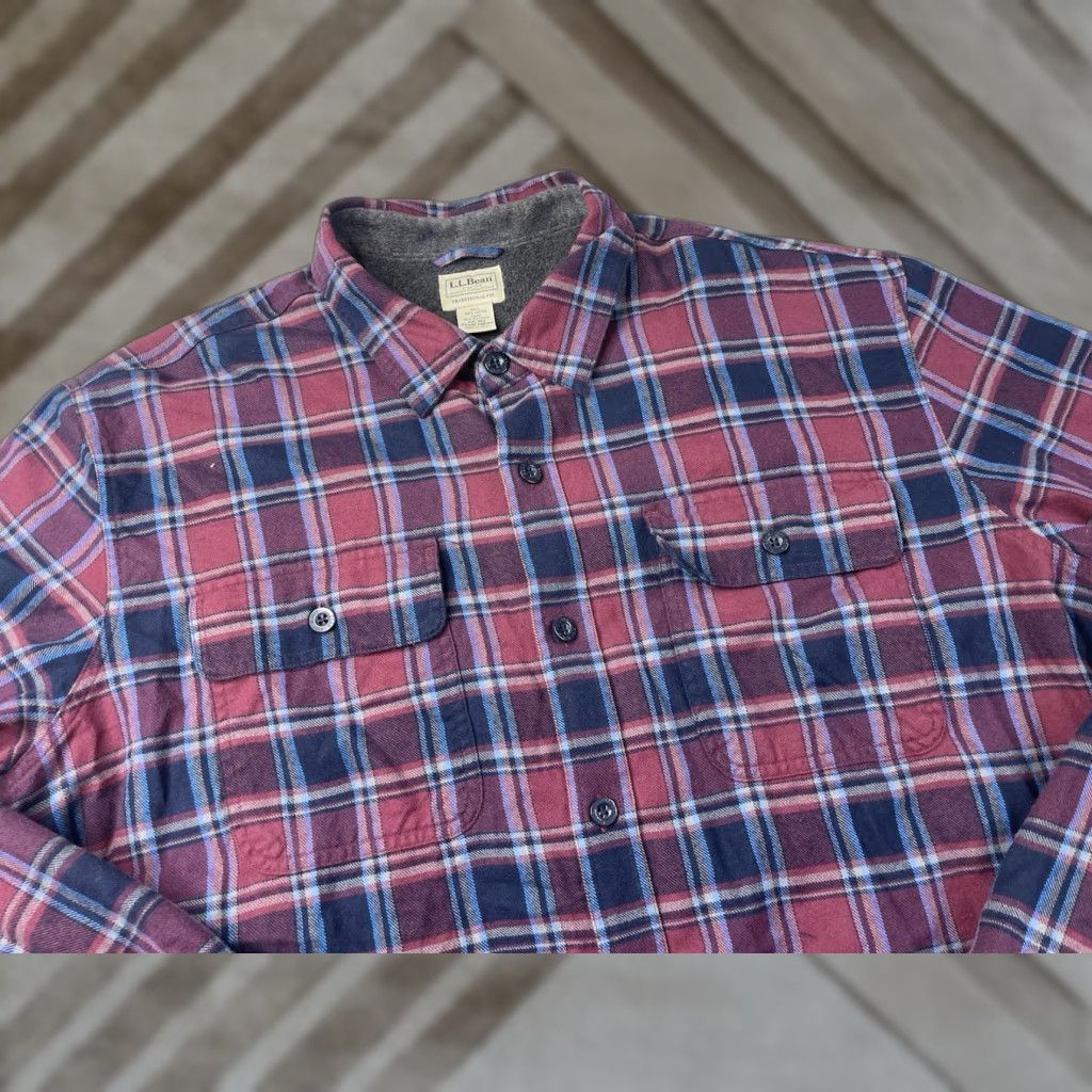Vintage LL Bean Fleece Lined Flannel Shirt Shacket Mens 2XL Plaid Button-Up Casual Workwear Long Sleeve Size US XXL / EU 58 / 5 - 1 Thumbnail