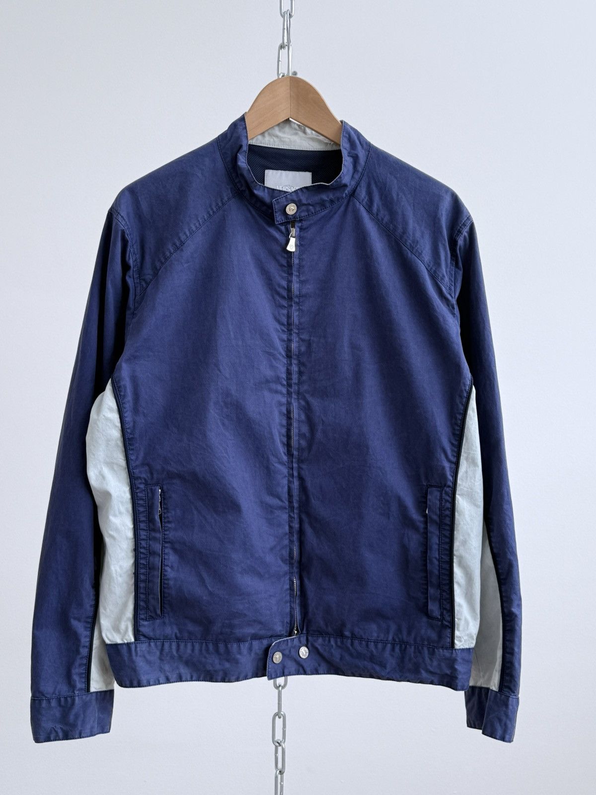 Versace 2000s Versace Blue Cotton Zip Jacket Size US XL / EU 56 / 4 - 1 Thumbnail