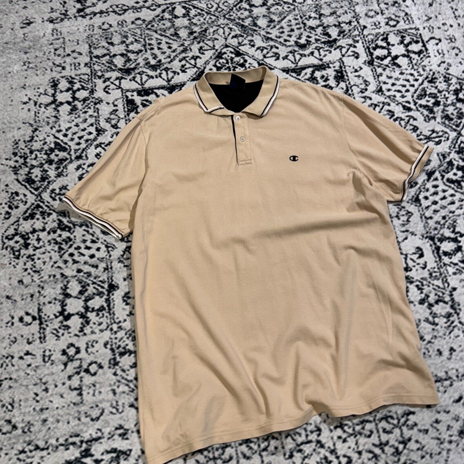 Champion × Vintage Vintage Champion Unisex Beige Cotton Polo Shirt Size XXL Size US XXL / EU 58 / 5 - 3 Thumbnail