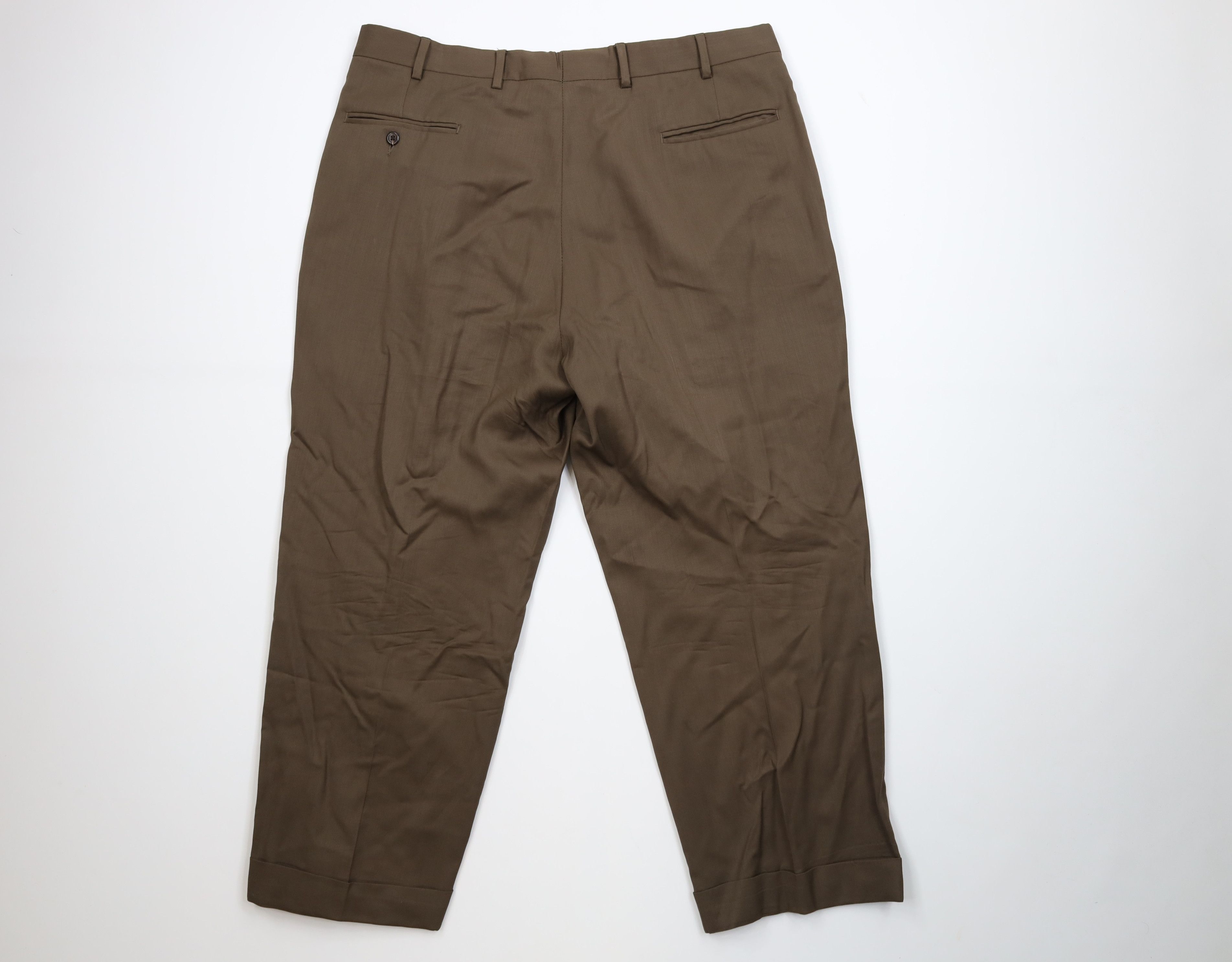 Jos. A. Bank Vintage Jos A Bank Wool Knit Wide Leg Chino Pants Brown Size US 38 / EU 54 - 9 Thumbnail