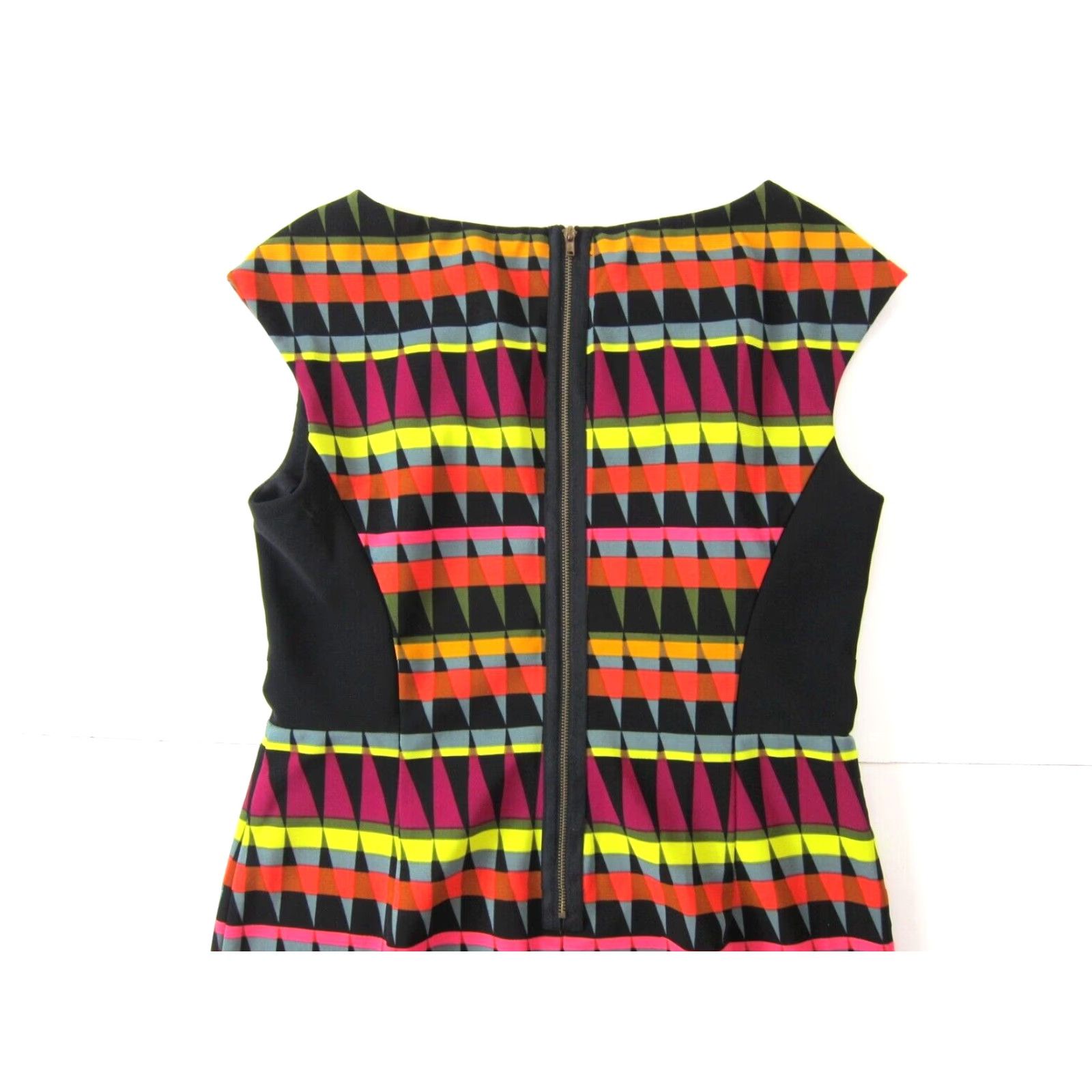 Vintage VINTAGE Signature London Style Black Pink Yellow Geometric Cap Sleeve Sheath Dress 12 Size XL / US 12-14 / IT 48-50 - 5 Thumbnail