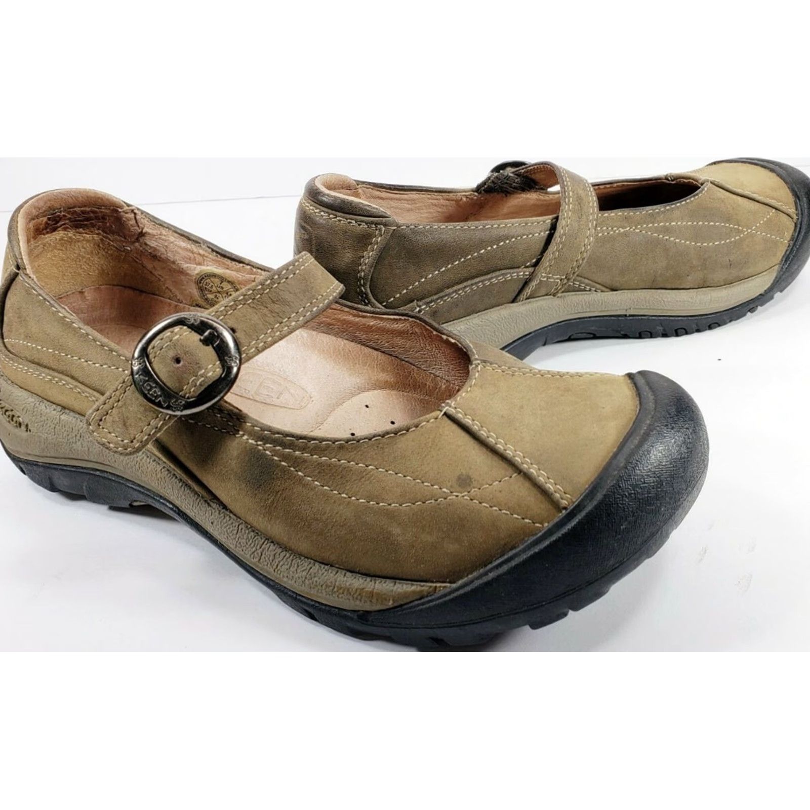 KEEN KEEN Presidio Mary Jane Olive Color Leather Flats Buckle Strap Women's 7 Size US 7 / IT 37 - 5 Thumbnail
